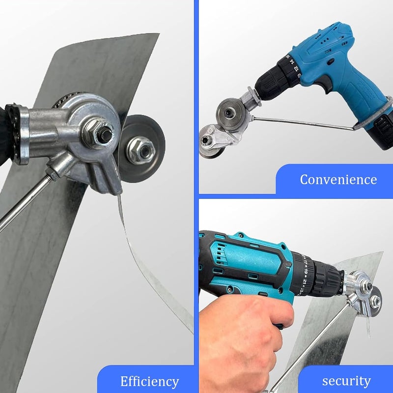 Eztronics Corp قاطع لوح كهربائي، ملحق مثقاب معدني، قاطع صفائح معدنية مع محول، ملحق مثقاب DIY لقطع الحديد، السبورة، الصلب، النحاس، الألمنيوم - Image 5